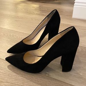 Nine West Black Suede Block Heel